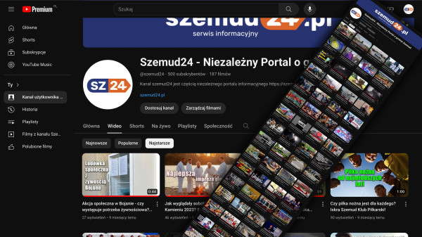 Pół tysiąca subskrybentów na Youtube szemud24.pl!